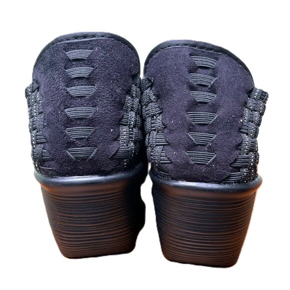 Women's BM Bernie Mev Black and Silver Wedges sz 7.5 NIB - Picture 4 of 5